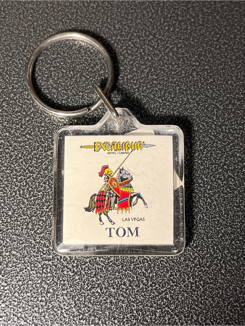Vintage 90’s Excalibur Las Vegas Hotel Keyring Keychain ‘Tom’